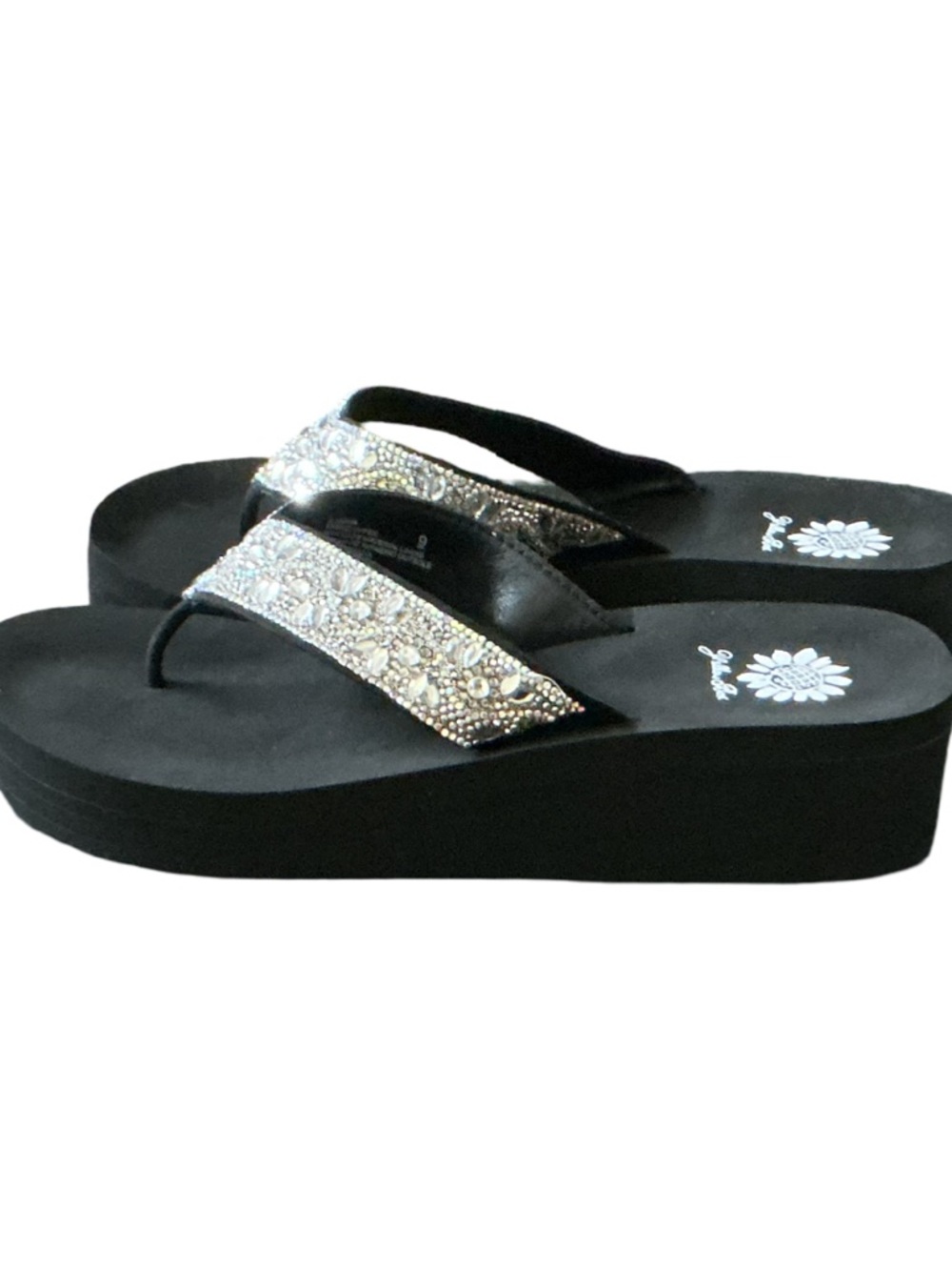 YELLOW BOX ROSANA WEDGE SANDAL COLOR CLEAR MEDIUM WIDTH NEW IN BOX - Picture 5 of 9